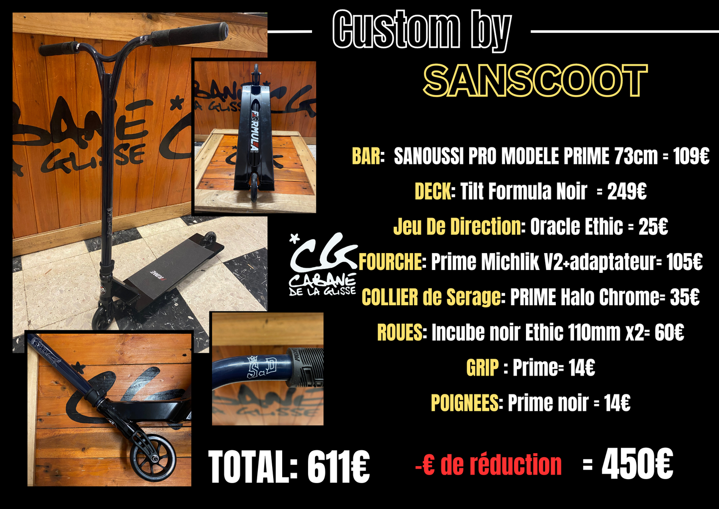 Custom street freestyle scooter by Sanscoot